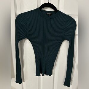 Dynamite Long Sleeve Ribbed Top - Dark Teal